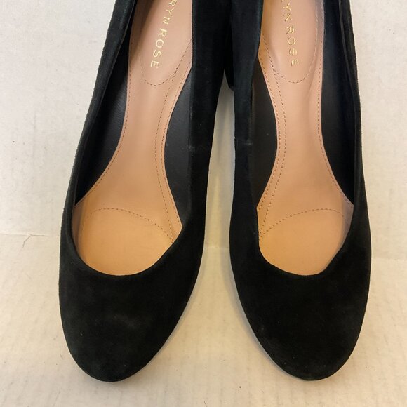 Taryn Rose Ricki Pumps Black 8B Suede Rounded Toe Block Heel - Picture 4 of 14